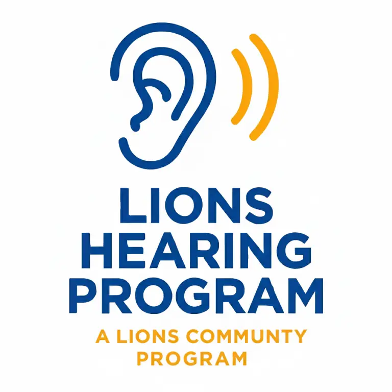 lions hearing program logo with white background