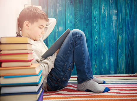 kid reading front